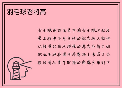 羽毛球老将高