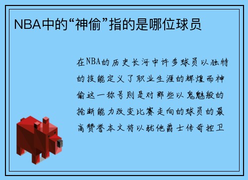 NBA中的“神偷”指的是哪位球员